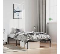 BOWEKAM Muebles, camas y accesorios, camas y marcos de cama, marco de cama de metal sin colchón, color negro, 100 x 190 cm