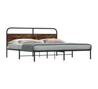 BOWEKAM Muebles, camas y accesorios, camas y marcos de cama, marco de cama de metal sin colchón, roble ahumado, 180 x 200 cm, Super King