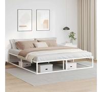 BOWEKAM Muebles, camas y accesorios, camas y marcos de cama, marco de cama sin colchón, blanco, 180 x 200 cm, metal Super King