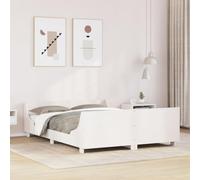 BOWEKAM Muebles, camas y accesorios, camas y marcos de cama, marco de cama sin colchón, color blanco, 140 x 190 cm, madera maciza de pino