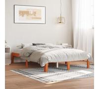 BOWEKAM Muebles, camas y accesorios, camas y marcos de cama, marco de cama sin colchón, color marrón, 140 x 200 cm, madera maciza de pino