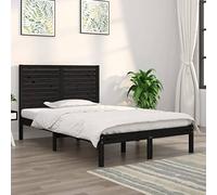 BOWEKAM Muebles, camas y accesorios, camas y marcos de cama, marco de cama sin colchón, color negro, 140 x 190 cm, madera maciza