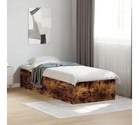 BOWEKAM Muebles, camas y accesorios, camas y marcos de cama, marco de cama sin colchón, roble ahumado, 100 x 200 cm