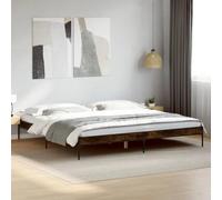 BOWEKAM Muebles, camas y accesorios, camas y marcos de cama, marco de cama sin colchón, roble ahumado, 200 x 200 cm