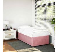 BOWEKAM Muebles, camas y accesorios, camas y marcos de cama, marco de cama sin colchón rosa, 90 x 190 cm, terciopelo individual
