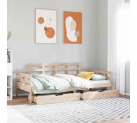 BOWEKAM Muebles, camas y accesorios, camas y marcos de cama, sofá cama con cajones sin colchón, 80 x 200 cm, madera maciza