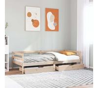 BOWEKAM Muebles, camas y accesorios, camas y marcos de cama, sofá cama con cajones sin colchón, 80 x 200 cm, madera maciza