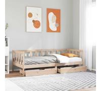 BOWEKAM Muebles, camas y accesorios, camas y marcos de cama, sofá cama con cajones sin colchón, 90 x 190 cm, madera maciza individual