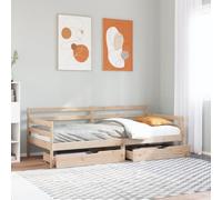 BOWEKAM Muebles, camas y accesorios, camas y marcos de cama, sofá cama con cajones sin colchón, 90 x 200 cm, madera maciza