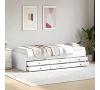 BOWEKAM Muebles, camas y accesorios, camas y marcos de cama, sofá cama con cajones sin colchón, color blanco, 75 x 190 cm, individual pequeño