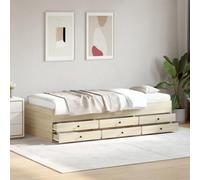 BOWEKAM Muebles, camas y accesorios, camas y marcos de cama, sofá cama con cajones sin colchón, roble Sonoma, 90 x 200 cm