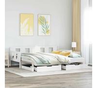 BOWEKAM Muebles, camas y accesorios, camas y marcos de cama, sofá cama con nido y cajones sin colchón, color blanco, 90 x 200 cm