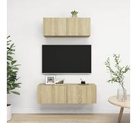 BOWEKAM Muebles, centros de entretenimiento y soportes de TV, 2 piezas, mueble de TV de madera de roble Sonoma
