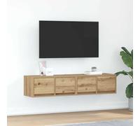 BOWEKAM Muebles, centros de entretenimiento y soportes de TV, armarios de TV, 2 piezas, roble artesanal de 60 x 31 x 25,5 cm, madera de ingeniería