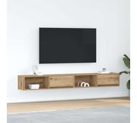 BOWEKAM Muebles, centros de entretenimiento y soportes de TV, armarios de TV, 2 piezas, roble artesano de 100 x 31 x 25,5 cm, madera de ingeniería