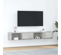 BOWEKAM Muebles, centros de entretenimiento y soportes de TV, gabinetes de TV, 2 piezas, color gris hormigón, 80 x 31 x 25,5 cm, madera de ingeniería