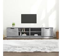 BOWEKAM Muebles, centros de entretenimiento y soportes de TV, gabinetes de TV, 2 piezas, color gris hormigón, 80 x 35 x 36,5 cm, madera de ingeniería