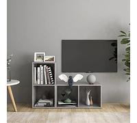 BOWEKAM Muebles, centros de entretenimiento y soportes de TV, gabinetes de TV, 2 piezas, color gris hormigón, 72 x 35 x 36,5 cm, madera de ingeniería