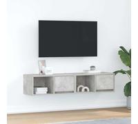 BOWEKAM Muebles, centros de entretenimiento y soportes de TV, gabinetes de TV, 2 piezas, color gris hormigón, 60 x 31 x 25,5 cm, madera de ingeniería