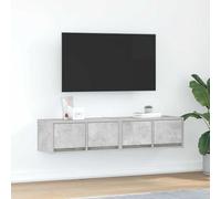 BOWEKAM Muebles, centros de entretenimiento y soportes de TV, gabinetes de TV, 2 piezas, color gris hormigón, 60 x 31 x 25,5 cm, madera de ingeniería