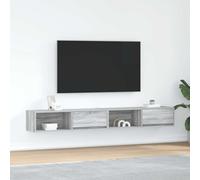 BOWEKAM Muebles, centros de entretenimiento y soportes de TV, gabinetes de TV, 2 piezas, color gris Sonoma, 100 x 31 x 25,5 cm, madera de ingeniería