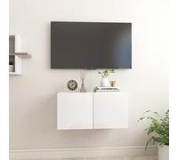 BOWEKAM Muebles, centros de entretenimiento y soportes de TV, mueble colgante para TV, color blanco brillante, 60 x 30 x 30 cm