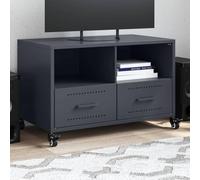 BOWEKAM Muebles, centros de entretenimiento y soportes de TV, mueble de TV antracita 68 x 39 x 43,5 cm, acero