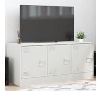 BOWEKAM Muebles, centros de entretenimiento y soportes de TV, mueble de TV blanco, 99 x 39 x 44 cm, acero