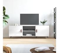 BOWEKAM Muebles, centros de entretenimiento y soportes de TV, mueble de TV blanco brillante, 150 x 30 x 50 cm, madera de ingeniería