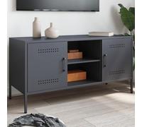 BOWEKAM Muebles, centros de entretenimiento y soportes de TV, mueble de TV color antracita, 100,5 x 39 x 50,5 cm, acero