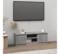 BOWEKAM Muebles, centros de entretenimiento y soportes de TV, mueble de TV con puerta, color gris, Sonoma, 102 x 30 x 36 cm