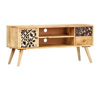 BOWEKAM Muebles, centros de entretenimiento y soportes de TV, mueble de TV de 100 x 30 x 45 cm, madera maciza de mango
