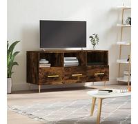 BOWEKAM Muebles, centros de entretenimiento y soportes de TV, mueble de TV de roble ahumado, 102 x 36 x 50 cm, madera de ingeniería