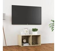 BOWEKAM Muebles, centros de entretenimiento y soportes de TV, mueble de TV de roble Sonoma de 72 x 35 x 36,5 cm, madera de ingeniería