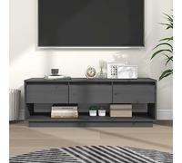 BOWEKAM Muebles, centros de entretenimiento y soportes de TV, mueble de TV gris, 110,5 x 34 x 40 cm, madera maciza de pino