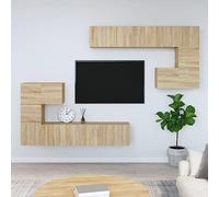 BOWEKAM Muebles, centros de entretenimiento y soportes de TV, mueble de TV montado en la pared, roble Sonoma de madera de ingeniería