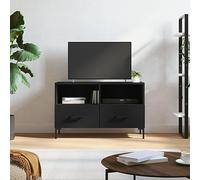 BOWEKAM Muebles, centros de entretenimiento y soportes de TV, mueble de TV negro, 80 x 36 x 50 cm, madera de ingeniería