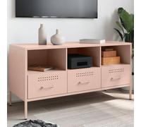 BOWEKAM Muebles, centros de entretenimiento y soportes de TV, mueble de TV rosa, 100,5 x 39 x 50,5 cm, acero