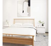 BOWEKAM Muebles de noche para el hogar y el jardín, 2 piezas, color blanco, 35 x 34 x 32 cm, madera maciza de pino