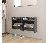 BOWEKAM Muebles de pared para el hogar y el jardín, 2 piezas, color gris brillante, 60 x 18 x 60 cm, elección de muebles de madera