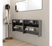 BOWEKAM Muebles de pared para el hogar y el jardín, 2 piezas, color gris brillante, 80 x 18 x 60 cm, elección de muebles de madera