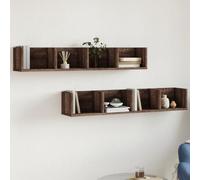 BOWEKAM Muebles de pared para el hogar y el jardín, 2 unidades, roble marrón, 99 x 18 x 16,5 cm, elección de muebles de madera