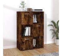 BOWEKAM Muebles, estanterías, estanterías y estantes de pie, armario de almacenamiento de roble ahumado, 60 x 29,5 x 90 cm