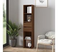 BOWEKAM Muebles, estanterías, estanterías y estantes de pie, armario de libros de roble marrón, 36 x 30 x 171 cm, madera de ingeniería