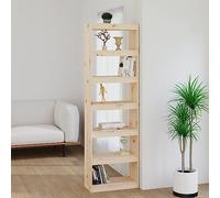 BOWEKAM Muebles, estanterías, estanterías y estantes de pie, armario de libros/divisor de habitación, 60 x 30 x 199,5 cm, madera maciza de pino