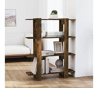 BOWEKAM Muebles, estanterías, estanterías y estantes de pie, armario de libros/divisor de habitación de roble ahumado, 100 x 30 x 123,5 cm