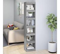 BOWEKAM Muebles, estanterías, estanterías y estantes de pie, armario para libros, divisor de habitación, color gris, Sonoma, 40 x 30 x 198 cm