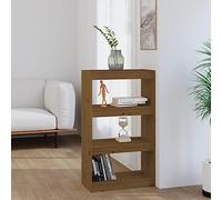 BOWEKAM Muebles, estanterías, estanterías y estantes de pie, armario para libros, divisor de habitación, color marrón miel, 60 x 30 x 103,5 cm, madera de pino