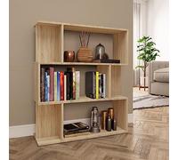 BOWEKAM Muebles, estanterías, estanterías y estantes de pie, armario para libros, divisor de habitaciones, roble Sonoma, 80 x 24 x 96 cm, madera de ingeniería