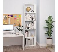 BOWEKAM Muebles, estanterías, estanterías y estantes de pie, armario para libros, divisor de habitaciones, color blanco, 45 x 24 x 159 cm, madera de ingeniería